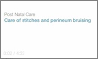 Care of stitches and perineum bruising: postnatal care video 
