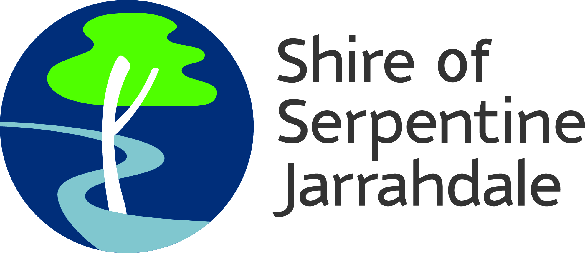 Logo - Shire of Serpentine Jarrahdale - Colour - Grey Text