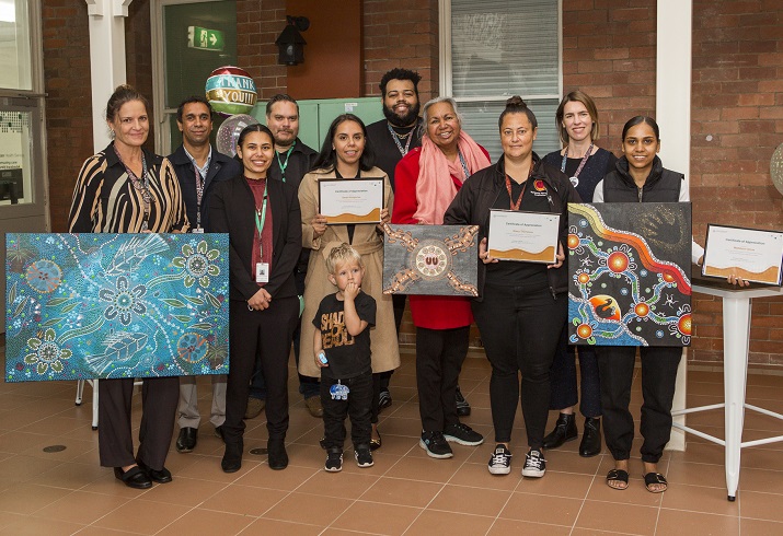 Aboriginal Artwork Celebration EMHS staff and artists