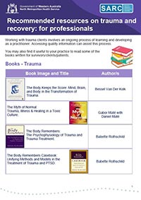 SARC - Recommended resources on trauma and recovery: for professionals