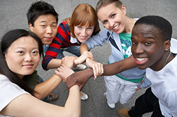 A diverse group of young adults